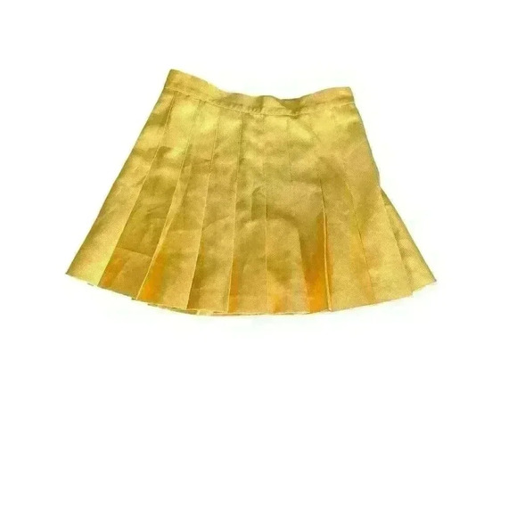 American Apparel Womens Gabardine Pleated Tennis Cheer Skirt Gold Size Small S - Picture 2 of 7